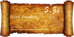 Siró Zsombor névjegykártya